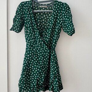 Reformation wrap mini dress